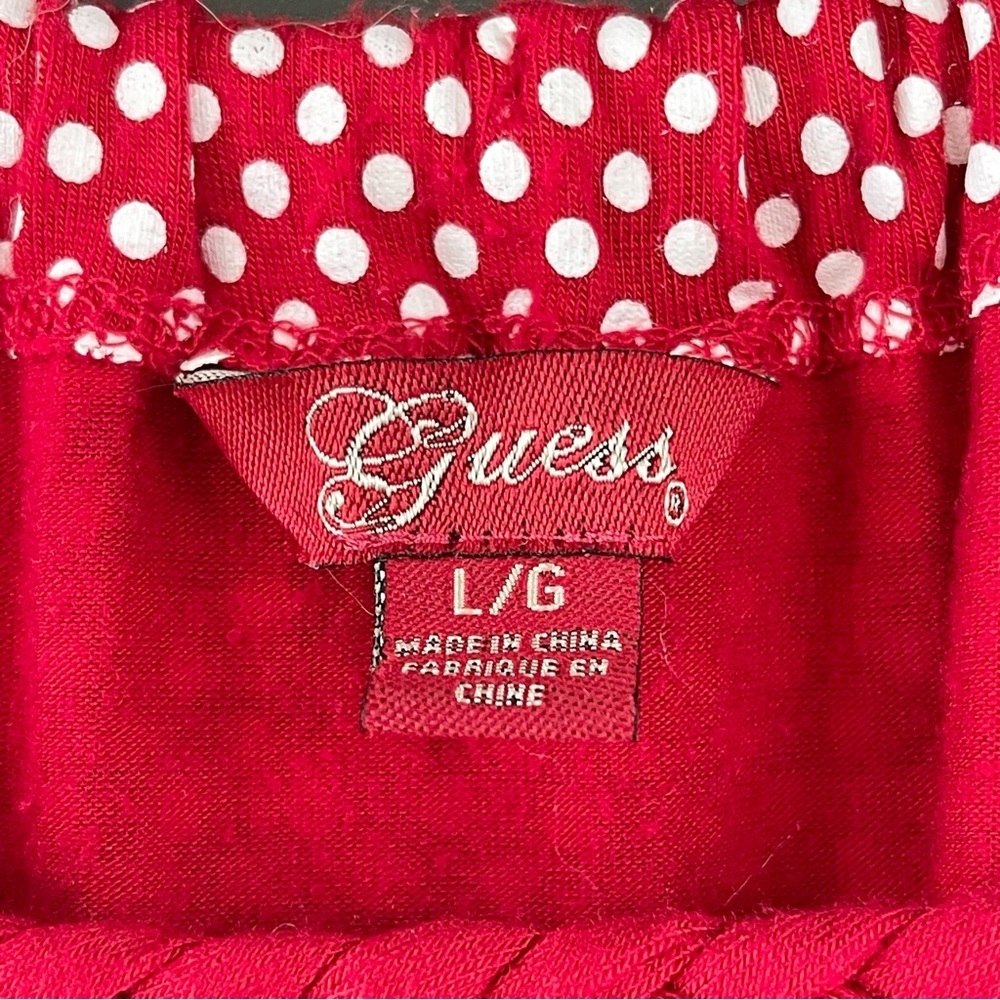 GUESS ~ Summer Perfect Red/White Polka Dot Dress w/Braided Strap Detsil ~ Large - Picture 5 of 6